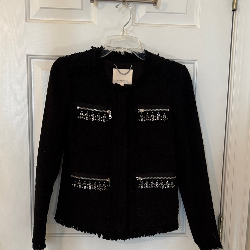 Rebecca Taylor Black Jacket with Silver Accents